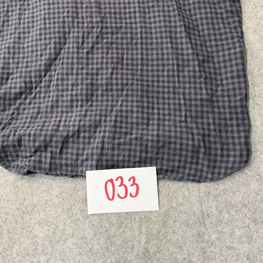 Theory Gray Gingham Plaid Long Sleeve Button Down Shirt Men's Size Large - Picture 7 of 7